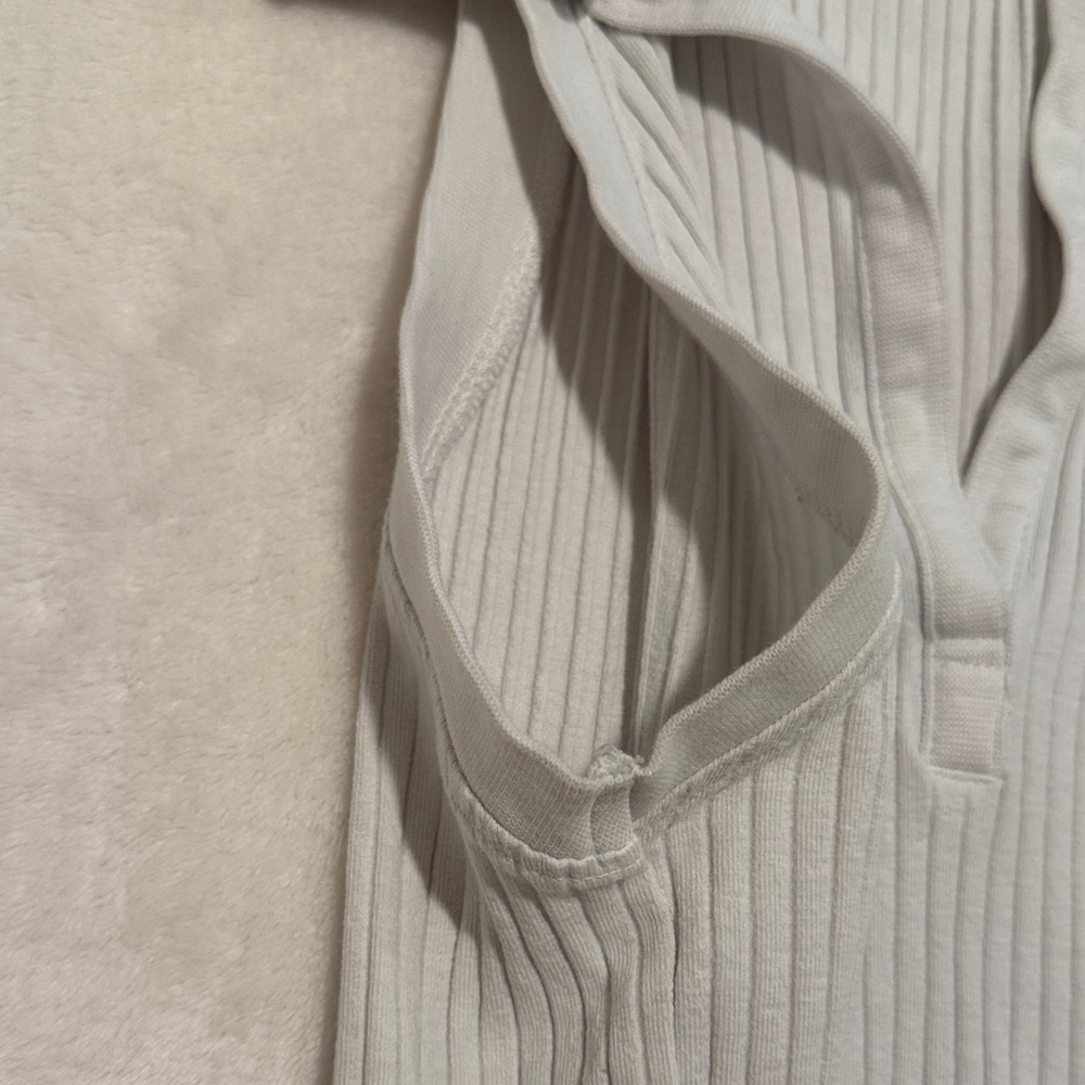 Zara White Ribbed Collared Tank Top - Picture 3 of 5